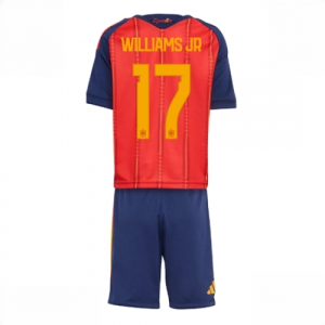 Spain Nico Williams #17 Cheap Home Stadium Kit for Kids World Cup 2026 Soccer Jerseys