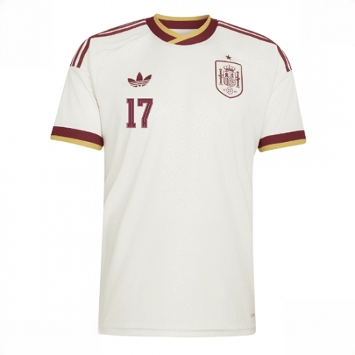 Spain Nico Williams #17 Men Away Stadium Shirt World Cup 2026 Short Sleeve