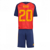 Spain Pedri Gonzalez #20 Cheap Home Stadium Kit for Kids World Cup 2026 Soccer Jerseys