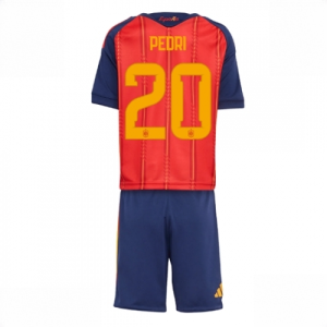 Spain Pedri Gonzalez #20 Cheap Home Stadium Kit for Kids World Cup 2026 Soccer Jerseys