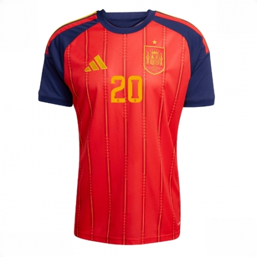 Buy Spain World Cup 2026 Pedri Gonzalez #20 Men Home Stadium Shirt Short Sleeve