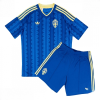 Sweden Cheap Away Stadium Kit for Kids World Cup 2026 Short Sleeve Top with Shorts