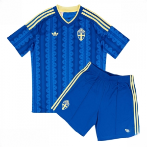 Sweden Cheap Away Stadium Kit for Kids World Cup 2026 Short Sleeve Top with Shorts
