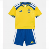 Sweden Cheap Home Stadium Kit for Kids World Cup 2026 Short Sleeve Top with Shorts