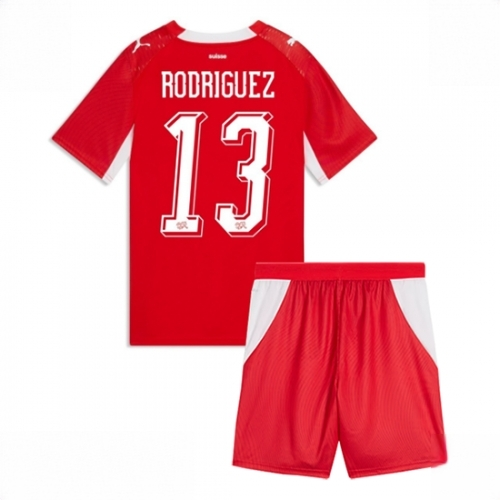 Switzerland Ricardo Rodriguez #13 Cheap Home Stadium Kit for Kids World Cup 2026 Sale (+ pants)
