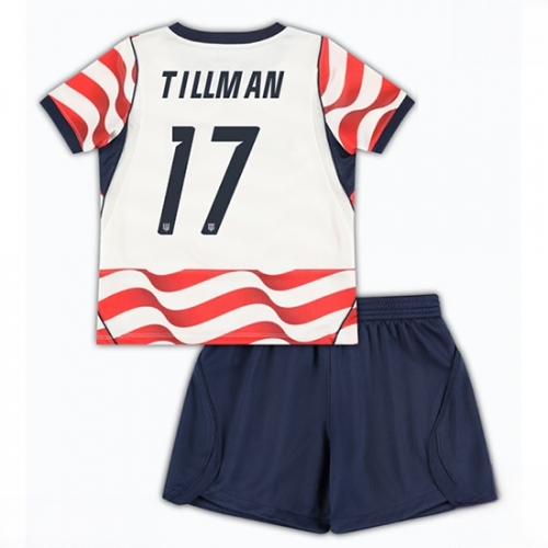 United States Malik Tillman #17 Cheap Home Stadium Kit for Kids World Cup 2026 Sale (+ pants)