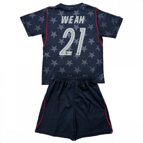 United States Timothy Weah #21 Cheap Away Stadium Kit for Kids World Cup 2026 Sale (+ pants)