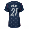 United States Timothy Weah #21 Soccer Jerseys Away Stadium Shirt for Women World Cup 2026 Short Sleeve