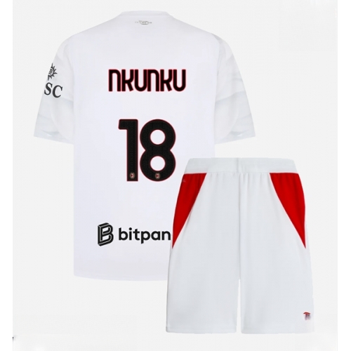 Buy AC Milan Christopher Nkunku #18 Cheap Away Stadium Kit for Kids 2026-27 Football shirts sale For Sale AC Milan Christopher Nkunku #18 Cheap Away Stadium Kit for Kids 2026-27 Football shirts sale
