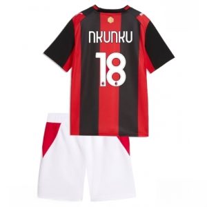 For Sale  AC Milan Christopher Nkunku #18 Cheap Home Stadium Kit for Kids 2026-27 Football shirts sale