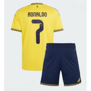 Buy Al-Nassr Cristiano Ronaldo #7 Cheap Home Stadium Kit for Kids 2026-27 Jersey Shorts Set 146 For Sale Al-Nassr Cristiano Ronaldo #7 Cheap Home Stadium Kit for Kids 2026-27 Jersey Shorts Set 146