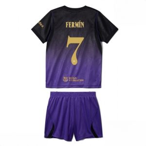 Buy Barcelona Fermin Lopez #7 Cheap Away Stadium Kit for Kids 2026-27 Jersey Set with Shorts For Sale Barcelona Fermin Lopez #7 Cheap Away Stadium Kit for Kids 2026-27 Jersey Set with Shorts