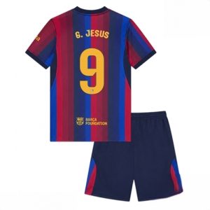 Buy Barcelona Gabriel Jesus #9 Cheap Home Stadium Kit for Kids 2026-27 Jersey Set with Shorts For Sale Barcelona Gabriel Jesus #9 Cheap Home Stadium Kit for Kids 2026-27 Jersey Set with Shorts