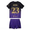 Buy Barcelona Jules Kounde #23 Cheap Away Stadium Kit for Kids 2026-27 Jersey Set with Shorts 3 For Sale Barcelona Jules Kounde #23 Cheap Away Stadium Kit for Kids 2026-27 Jersey Set with Shorts 3
