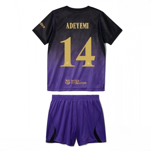 Buy Barcelona Karim Adeyemi #14 Cheap Away Stadium Kit for Kids 2026-27 Jersey Set with Shorts For Sale Barcelona Karim Adeyemi #14 Cheap Away Stadium Kit for Kids 2026-27 Jersey Set with Shorts