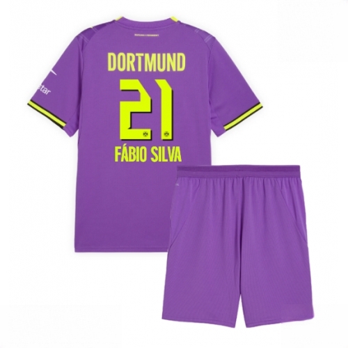 Buy Borussia Dortmund Fabio Silva #21 Cheap Third Stadium Kit Football Jersey Kids Sets 2026-27 For Sale Borussia Dortmund Fabio Silva #21 Cheap Third Stadium Kit Football Jersey Kids Sets 2026-27