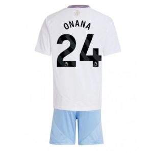 Cheap Aston Villa Football Jerseys Amadou Onana #24 Away Stadium Kit for Kids 2024-25