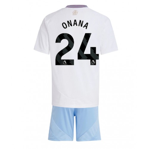 Cheap Aston Villa Football Jerseys Amadou Onana #24 Away Stadium Kit for Kids 2024-25