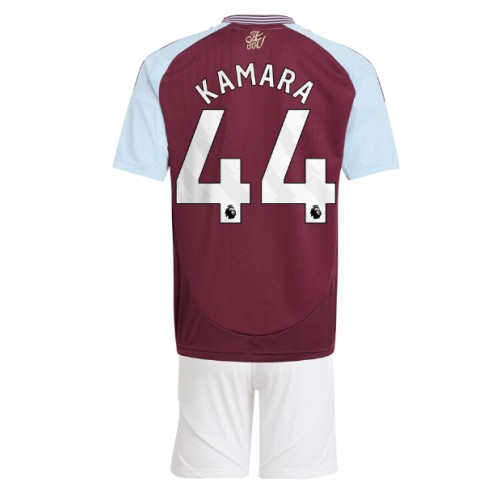 Cheap Aston Villa Football Jerseys Boubacar Kamara #44 Home Stadium Kit for Kids 2024-25
