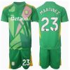Cheap Aston Villa Football Jerseys Emiliano Martinez #23 Goalkeeper Home Stadium Kit for Kids 2024-25