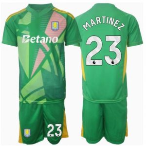 Cheap Aston Villa Football Jerseys Emiliano Martinez #23 Goalkeeper Home Stadium Kit for Kids 2024-25