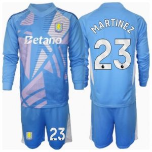 Cheap Aston Villa Football Jerseys Emiliano Martinez #23 Goalkeeper Third Stadium Kit for Kids 2024-25 Long Sleeve (+ pants)