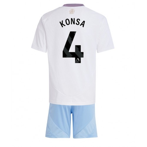 Cheap Aston Villa Football Jerseys Ezri Konsa #4 Away Stadium Kit for Kids 2024-25