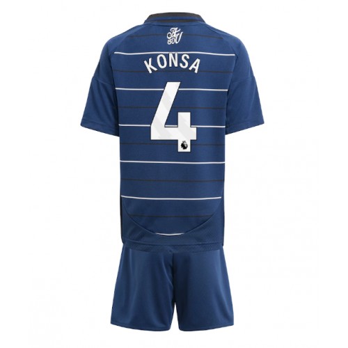 Cheap Aston Villa Football Jerseys Ezri Konsa #4 Third Stadium Kit for Kids 2024-25