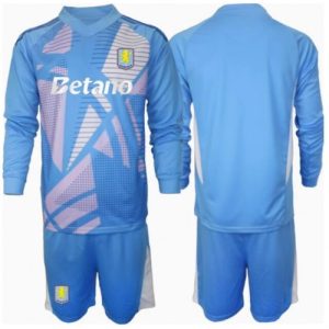 Cheap Aston Villa Football Jerseys Goalkeeper Third Stadium Kit for Kids 2024-25 Long Sleeve (+ pants)