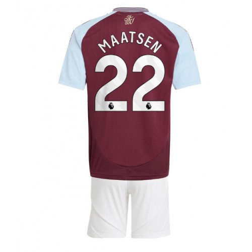 Cheap Aston Villa Football Jerseys Ian Maatsen #22 Home Stadium Kit for Kids 2024-25