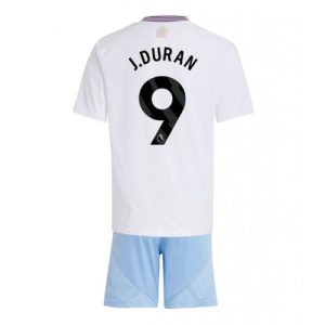 Cheap Aston Villa Football Jerseys Jhon Duran #9 Away Stadium Kit for Kids 2024-25