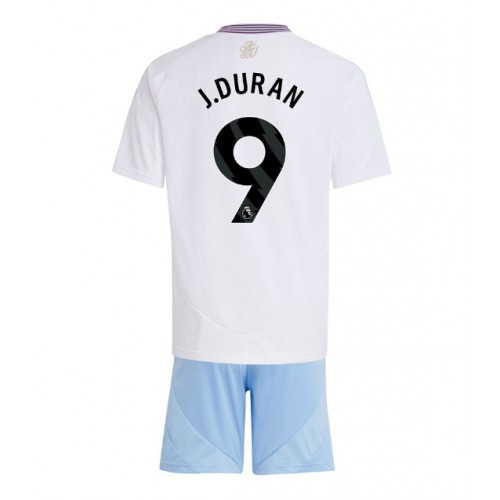 Cheap Aston Villa Football Jerseys Jhon Duran #9 Away Stadium Kit for Kids 2024-25