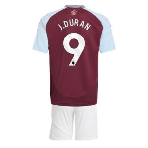 Cheap Aston Villa Football Jerseys Jhon Duran #9 Home Stadium Kit for Kids 2024-25
