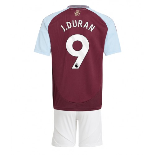 Cheap Aston Villa Football Jerseys Jhon Duran #9 Home Stadium Kit for Kids 2024-25
