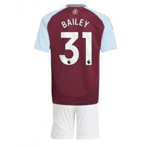 Cheap Aston Villa Football Jerseys Leon Bailey #31 Home Stadium Kit for Kids 2024-25