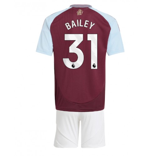 Cheap Aston Villa Football Jerseys Leon Bailey #31 Home Stadium Kit for Kids 2024-25