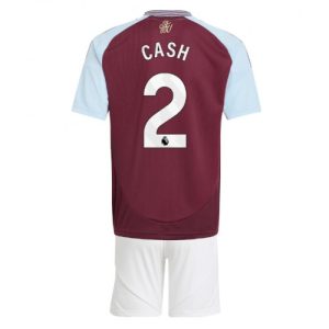 Cheap Aston Villa Football Jerseys Matty Cash #2 Home Stadium Kit for Kids 2024-25