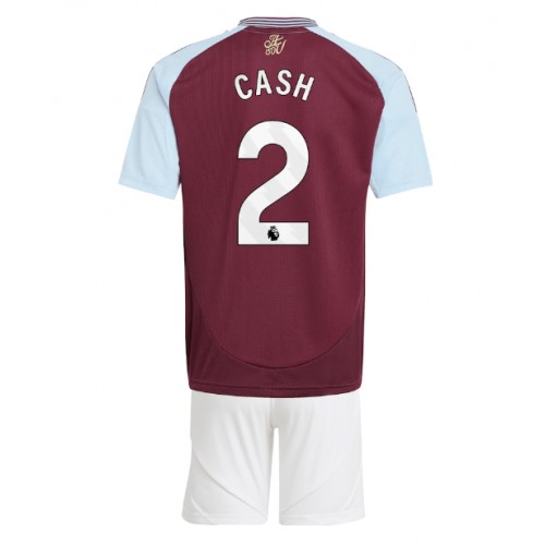 Cheap Aston Villa Football Jerseys Matty Cash #2 Home Stadium Kit for Kids 2024-25