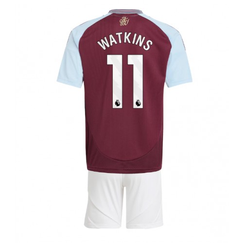 Cheap Aston Villa Football Jerseys Ollie Watkins #11 Home Stadium Kit for Kids 2024-25