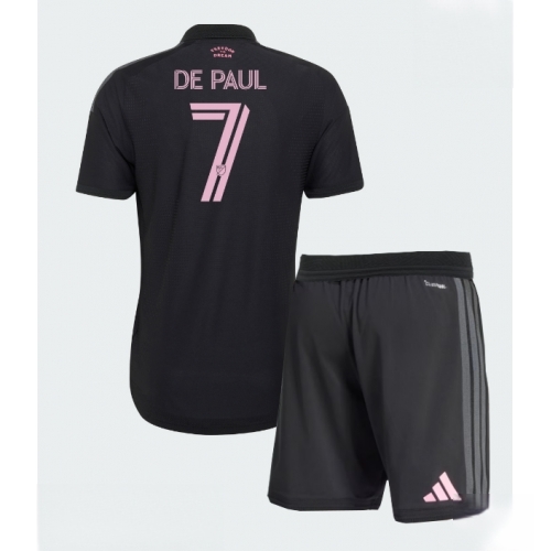 Buy Inter Miami Rodrigo De Paul #7 Cheap Away Stadium Kit for Kids 2026-27 football kit set For Sale Inter Miami Rodrigo De Paul #7 Cheap Away Stadium Kit for Kids 2026-27 football kit set