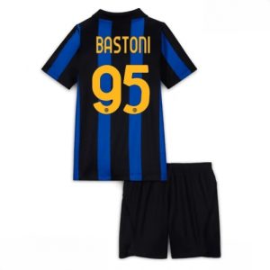 For Sale  Inter Milan Alessandro Bastoni #95 Cheap Home Stadium Kit for Kids 2026-27 Short Sleeve (+ pants)