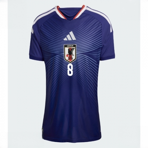 Japan Takumi Minamino #8 Soccer Jerseys Home Stadium Shirt for Women World Cup 2026 Short Sleeve - Image 2