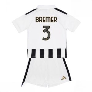 For Sale  Juventus Gleison Bremer #3 Cheap Home Stadium Kit for Kids 2026-27 Jersey Shorts Set