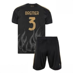 For Sale  Juventus Gleison Bremer #3 Cheap Third Stadium Kit for Kids 2026-27 Jersey Shorts Set