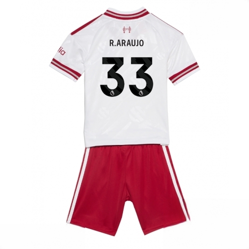 Buy Liverpool Ronald Araujo #33 Cheap Away Stadium Kit for Kids 2026-27 football kit set For Sale Liverpool Ronald Araujo #33 Cheap Away Stadium Kit for Kids 2026-27 football kit set