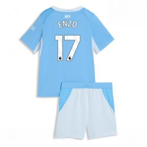 Buy Manchester City Enzo Fernandez #17 Cheap Home Stadium Kit for Kids 2026-27 football kit set For Sale Manchester City Enzo Fernandez #17 Cheap Home Stadium Kit for Kids 2026-27 football kit set