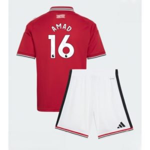 For Sale  Manchester United Amad Diallo #16 Cheap Football Kits set Home Stadium Kit Kids 2026-27