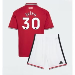 For Sale  Manchester United Benjamin Sesko #30 Cheap Football Kits set Home Stadium Kit Kids 2026-27