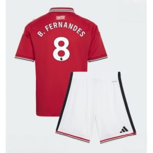 For Sale  Manchester United Bruno Fernandes #8 Cheap Football Kits set Home Stadium Kit Kids 2026-27