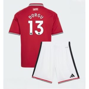 For Sale  Manchester United Patrick Dorgu #13 Cheap Football Kits set Home Stadium Kit Kids 2026-27